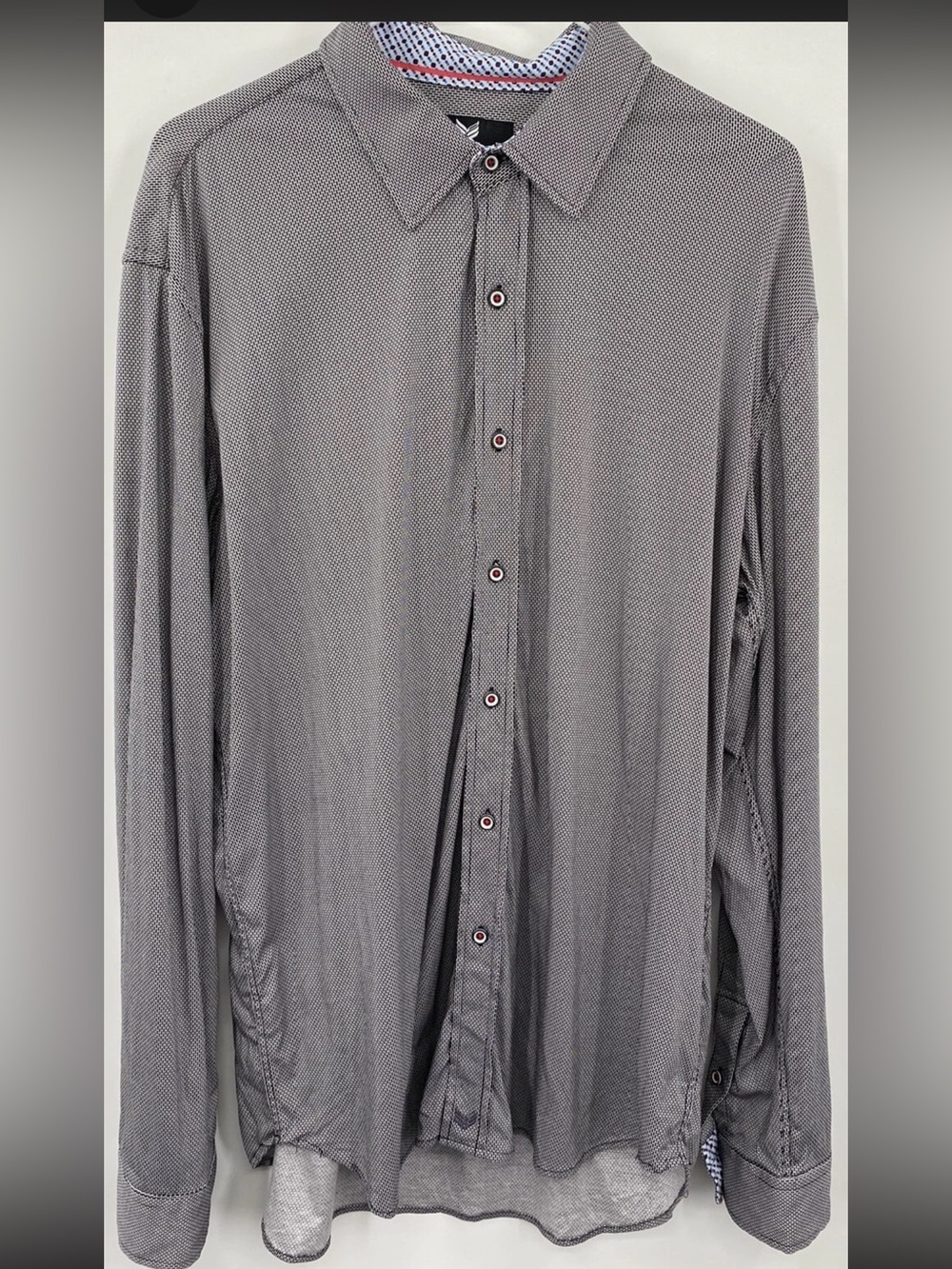 Butter Cloth Geometric Long Sleeve Flip Cuff Casual Shirt Men’s XL